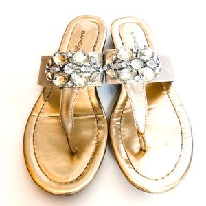 Jeweled Champagne Bandolino Flip Flop Sandals
